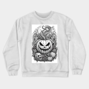 scary pumpkin with friends Crewneck Sweatshirt